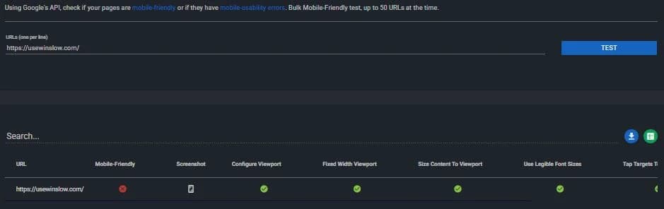 Mobile-friendly test
