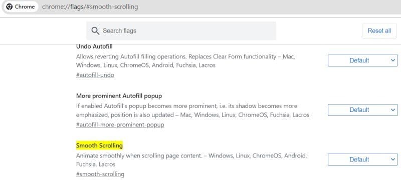 Browser Smooth Scrolling Feature