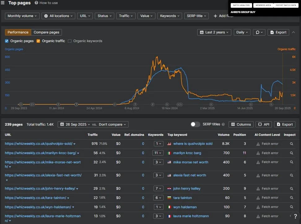 Top Pages Performance