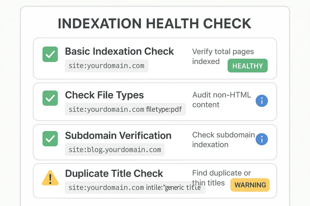 Indexation Troubleshooting