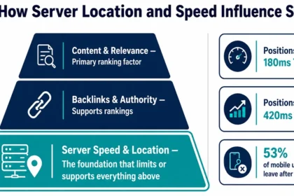 Server location is where your website's hosting server physically sits